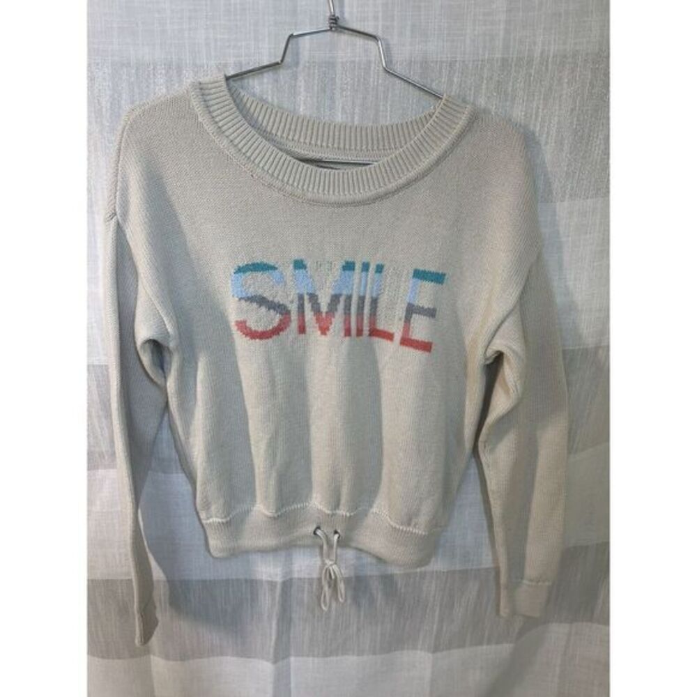 Aerie Cropped “smile” Sweater With Drawstring‎ Waist. Amazing Preowned Cond. Med